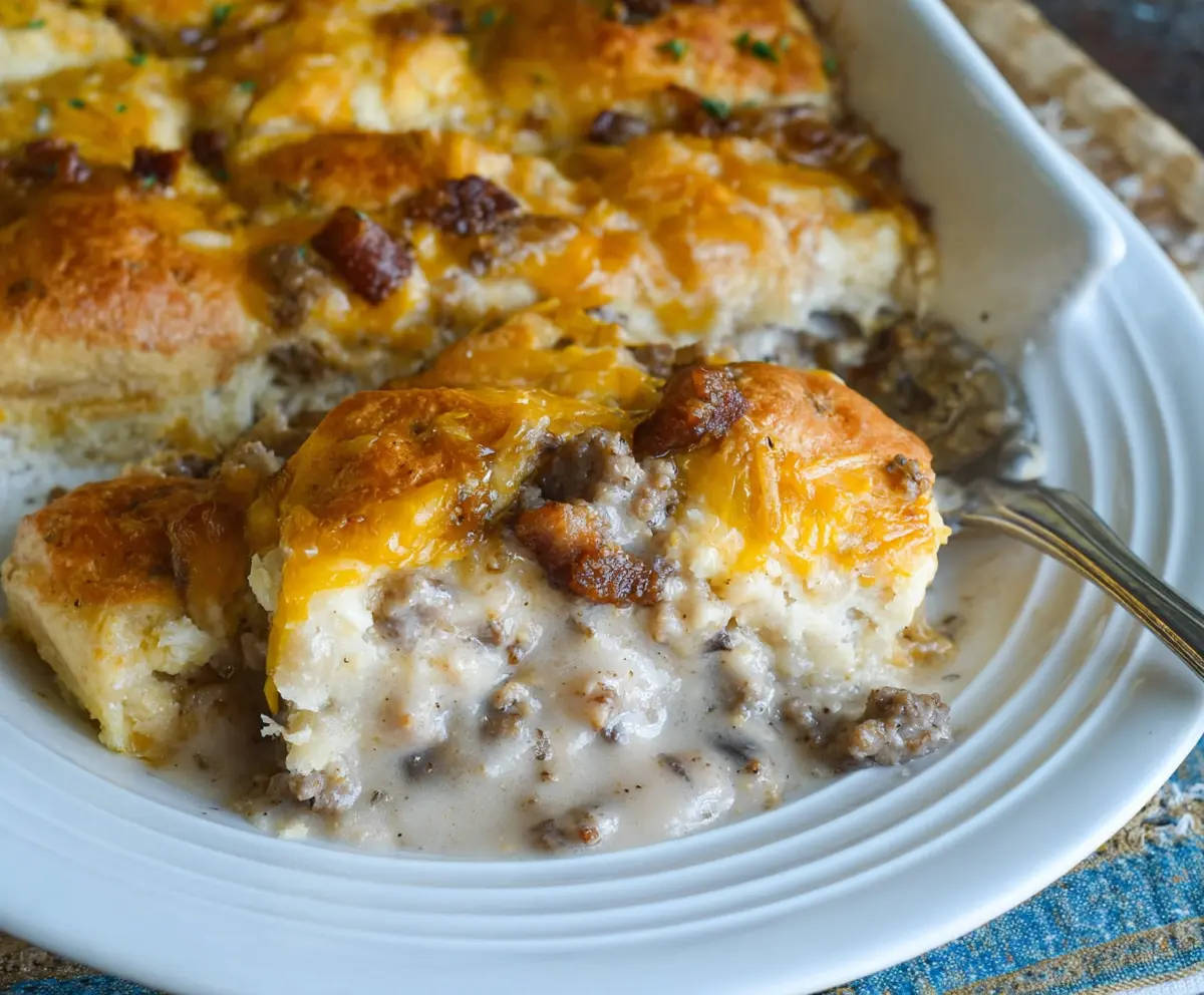 Easy Biscuits and Gravy Casserole