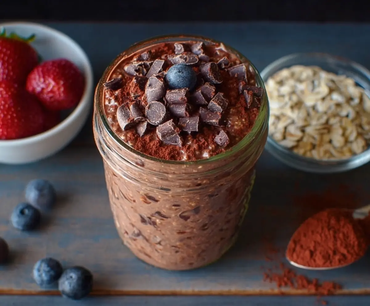 Delicious Brownie Batter Overnight Oats