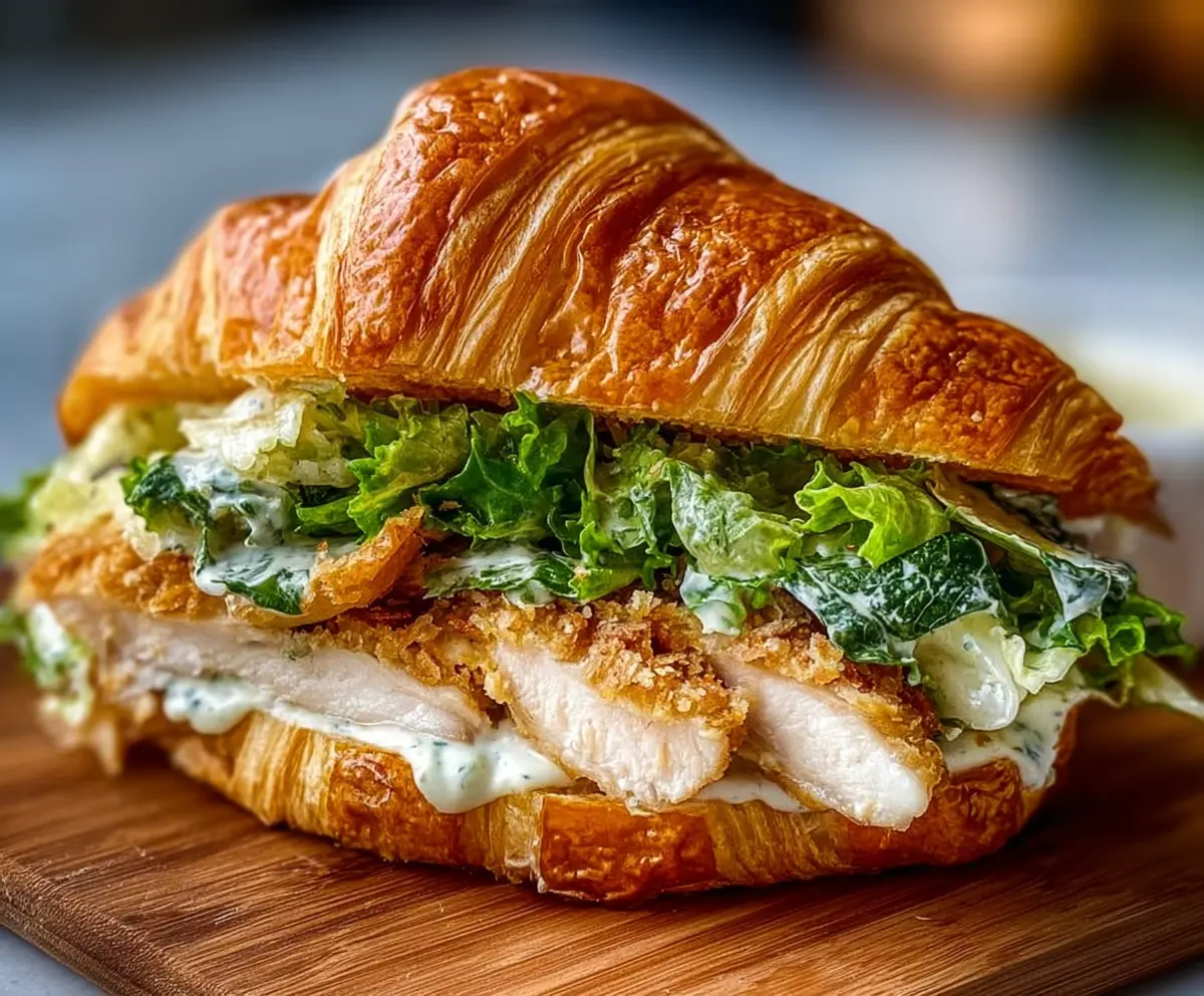 Easy Chicken Caesar Croissant Sandwich