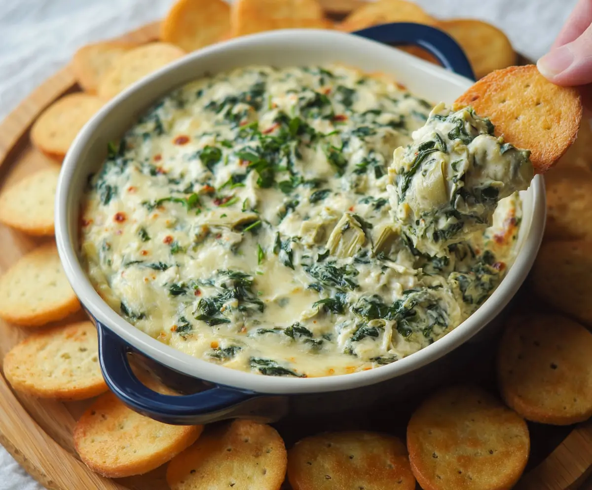 Easy Creamy Spinach Artichoke Dip