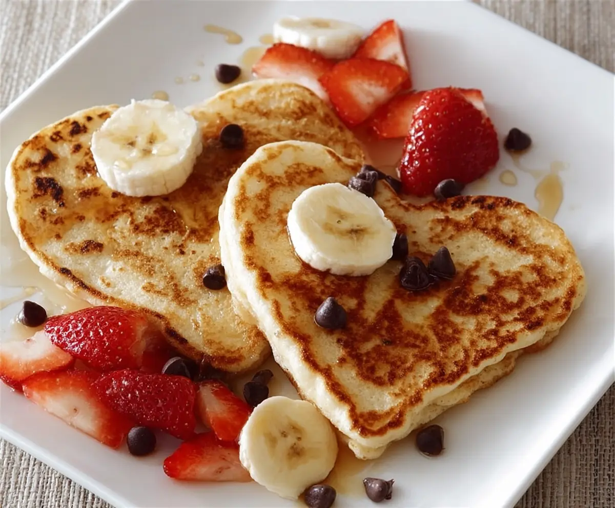 Cute Heart-Shaped Pancakes for Galentines