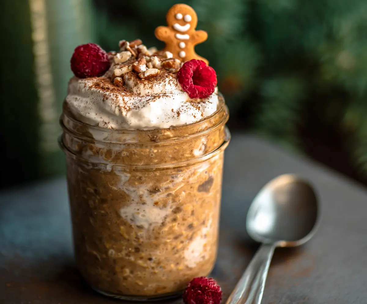 High Protein Gingerbread Overnight Oats