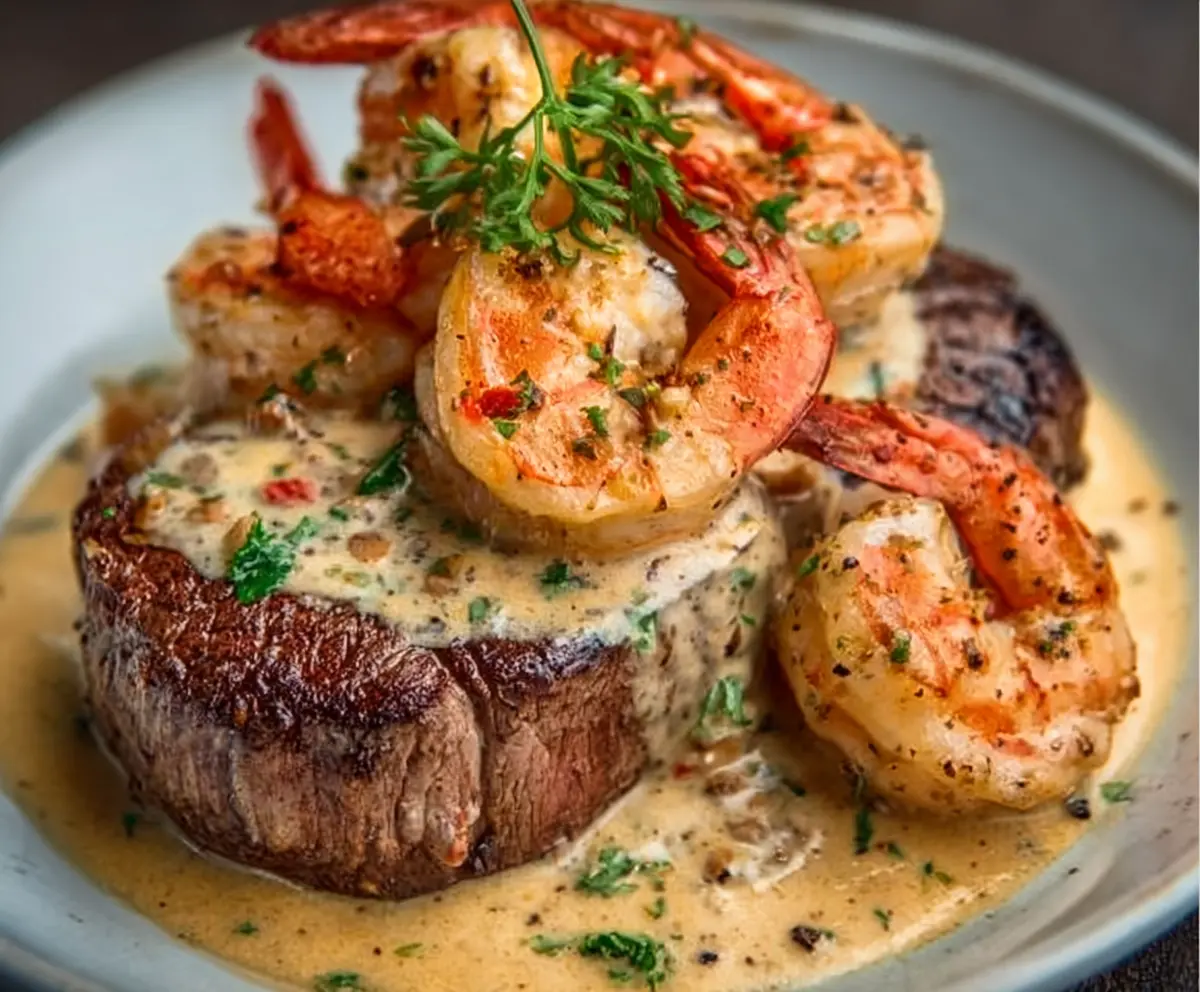 Filet Mignon with Lobster Cream Sauce
