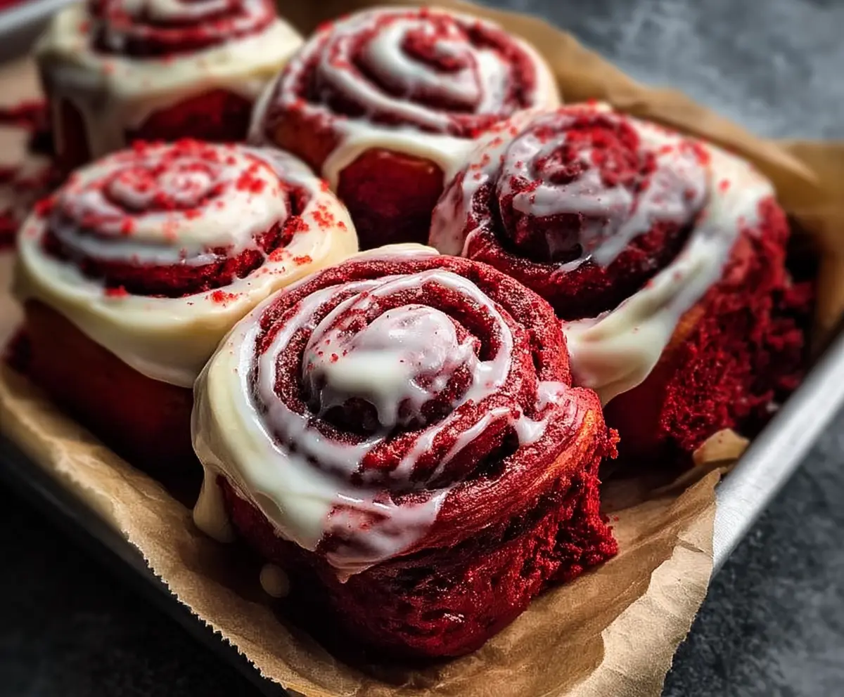 Delicious Red Velvet Cinnamon Rolls
