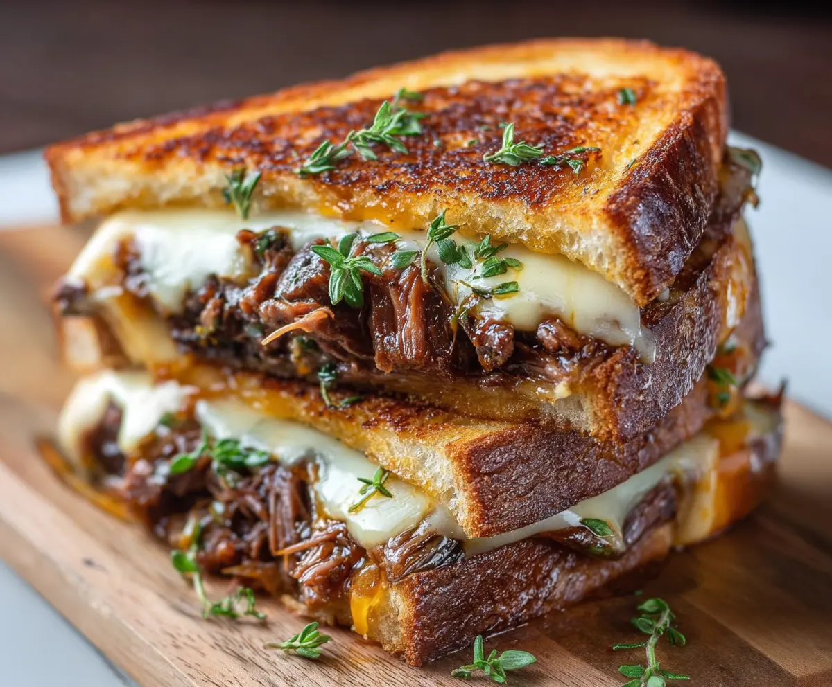 Creamy Short Rib Grilled Cheese