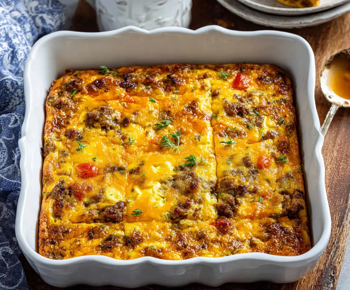 Easy Sweet Maple Sausage Breakfast Casserole