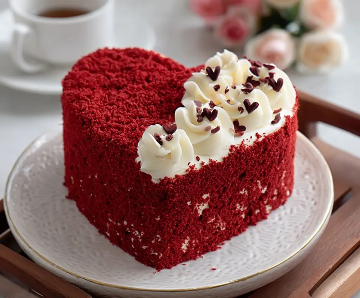 Heart-Shaped Red Velvet Cake