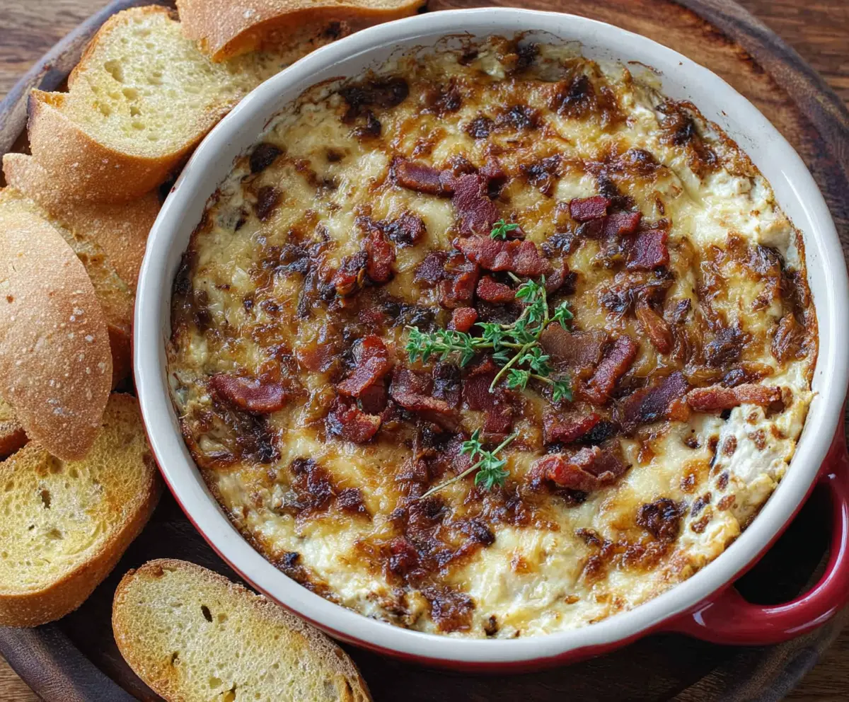 Caramelized Onion and Bacon Dip