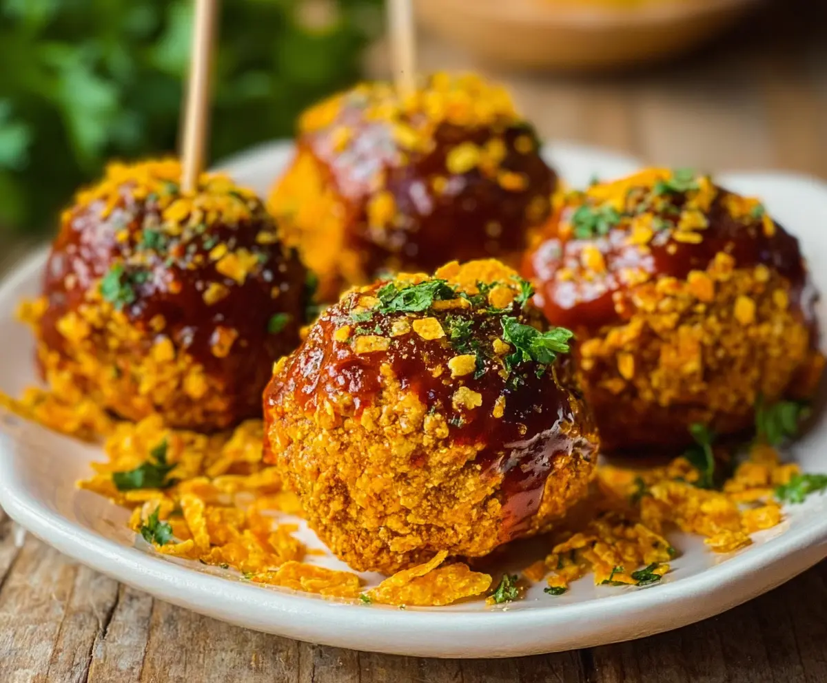 Crispy Dorito Meatballs Game Day Snack