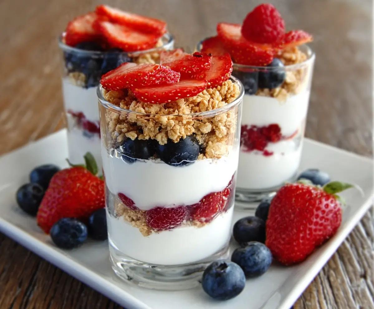 Easy Greek Yogurt Berry Parfaits