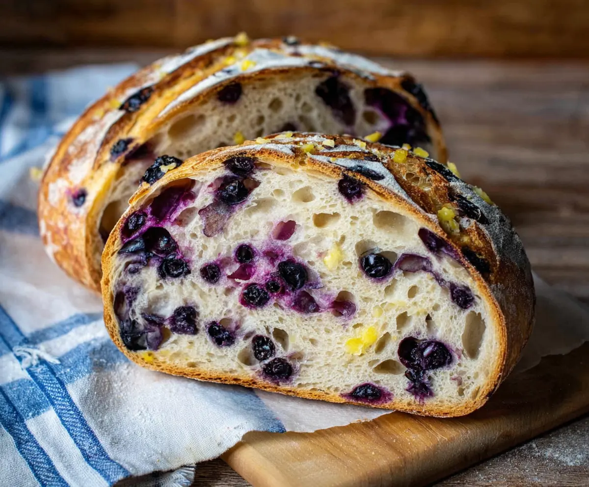 Easy Lemon Blueberry Sourdough Bread