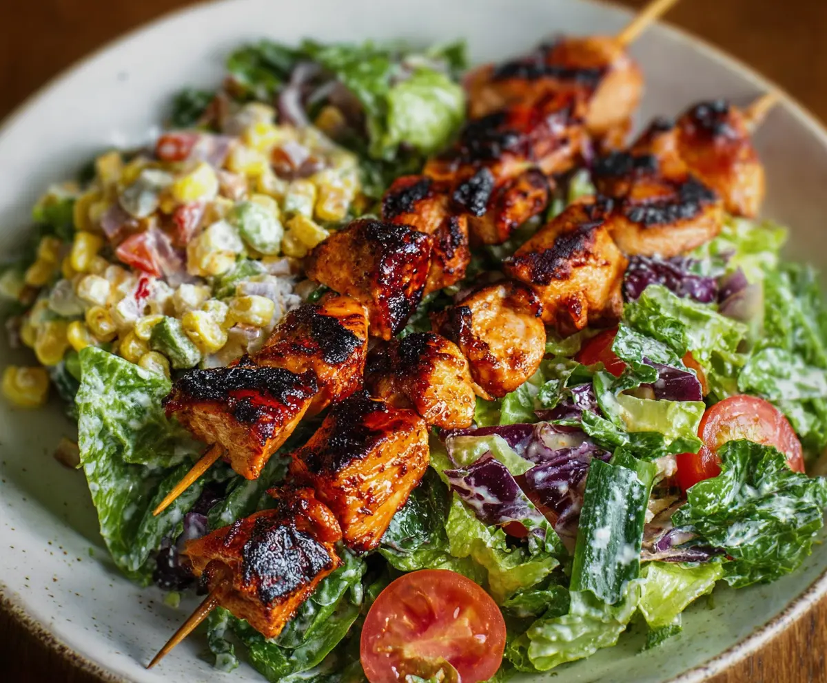 BBQ Chicken Skewer Salad Recipe