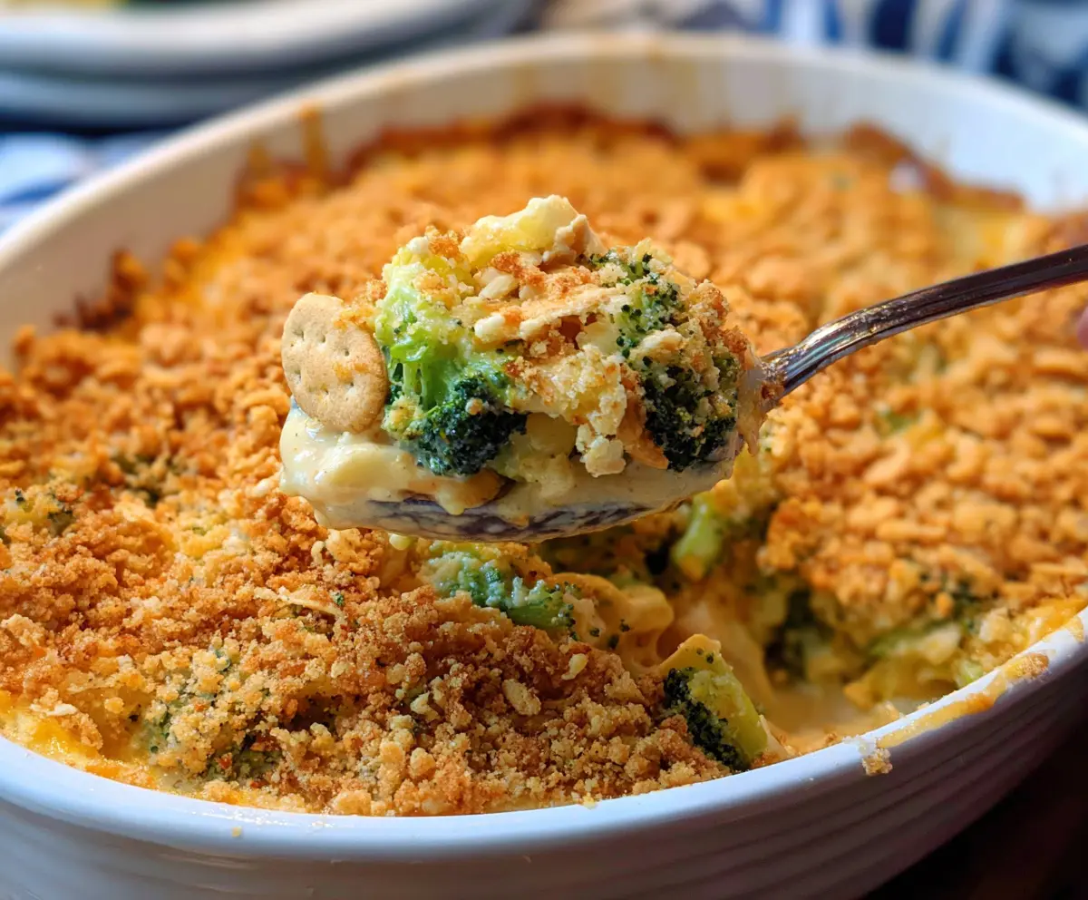 Easy Broccoli Casserole with Ritz Crackers