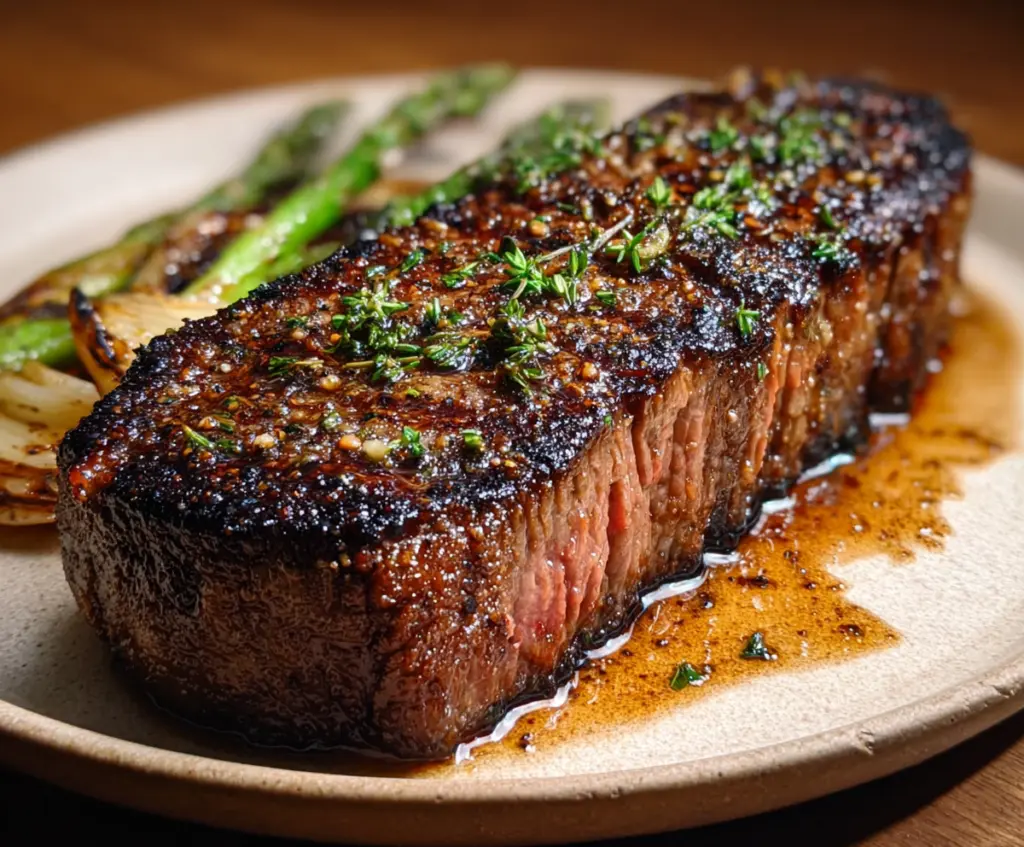 Juicy Brown Butter–Basted Steak cooked to perfection with a golden crust