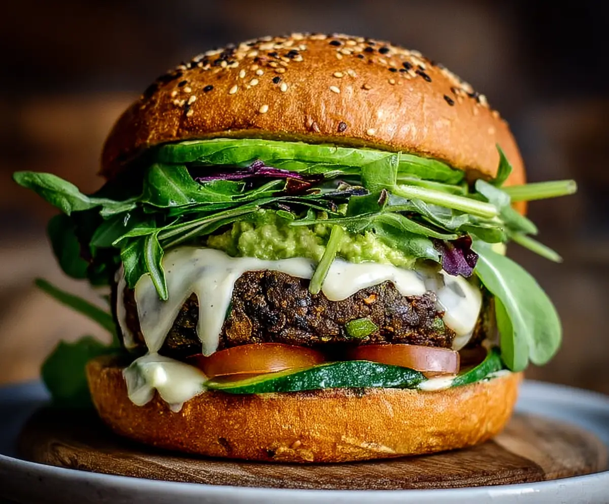 Delicious Green Goddess Black Bean Burger