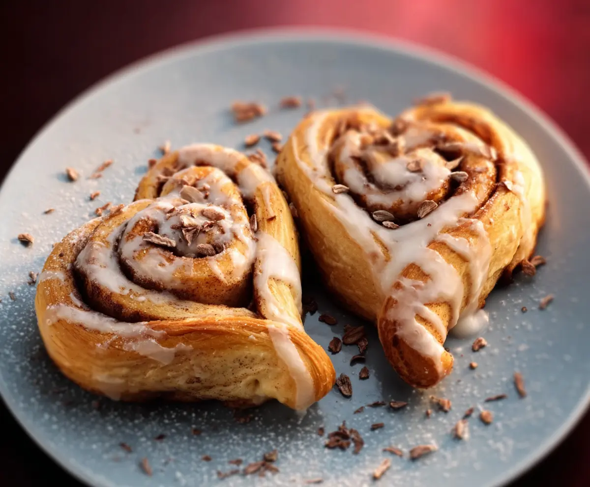 Easy Heart-Shaped Cinnamon Rolls