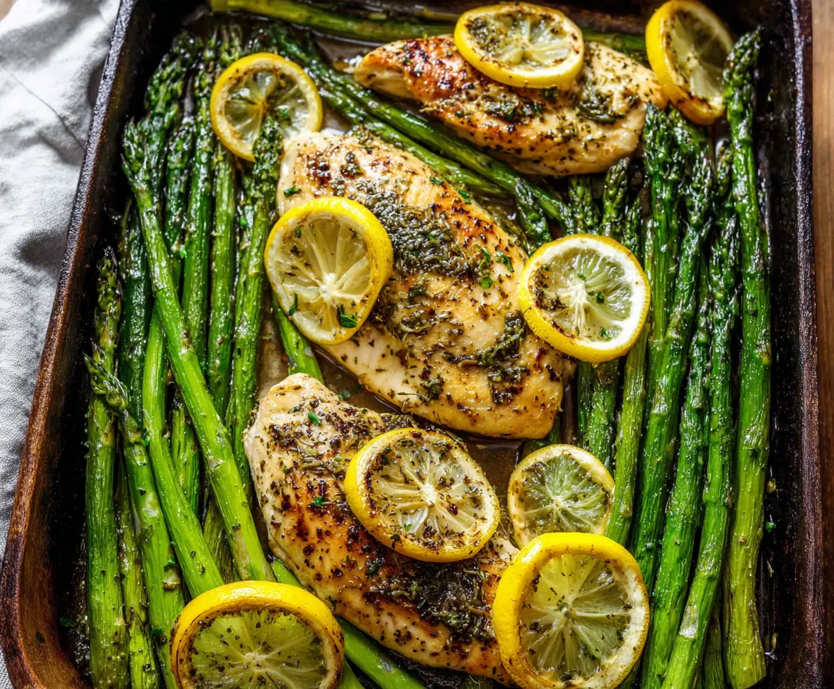 Easy One-Pan Lemon Herb Chicken & Asparagus
