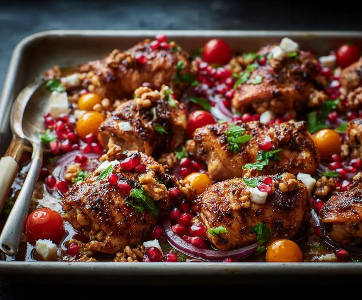 Easy Sheet-Pan Pomegranate Chicken