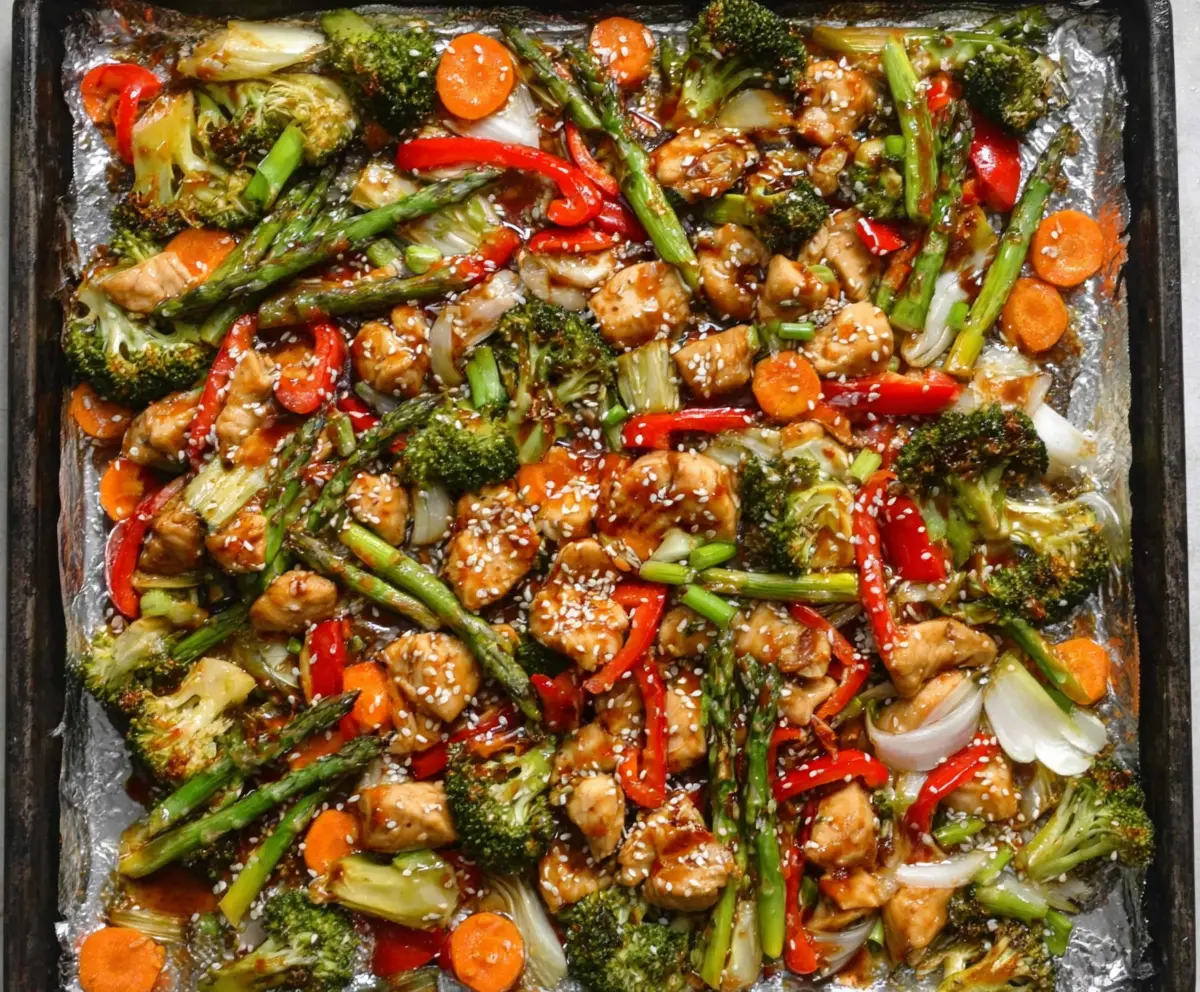 Easy Sheet Pan Sesame Chicken & Veggies