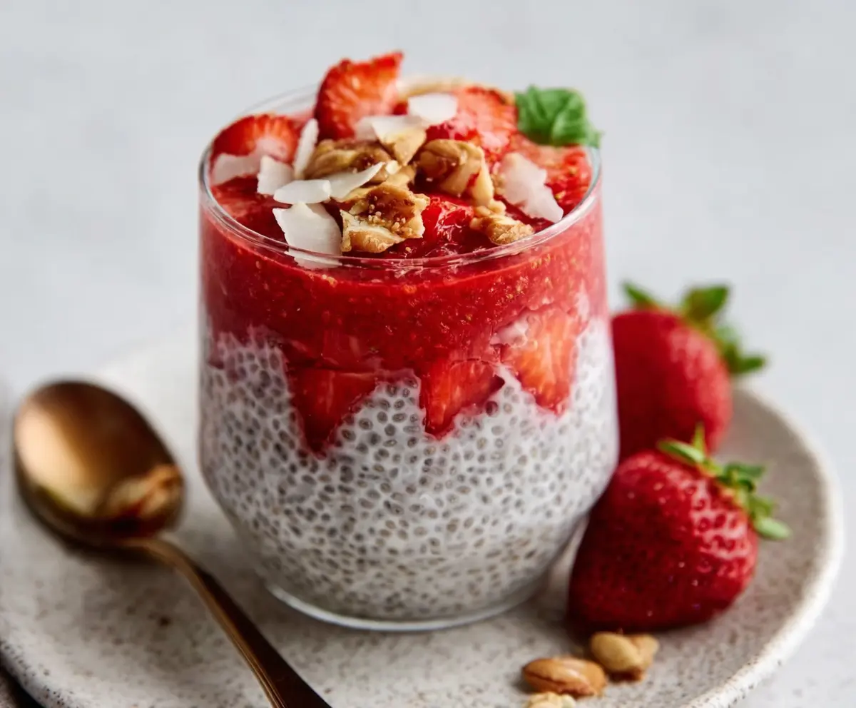 Easy Strawberry Coconut Chia Pudding