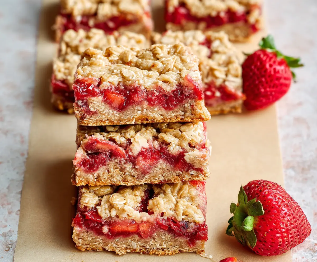Easy Strawberry Oatmeal Bars Recipe