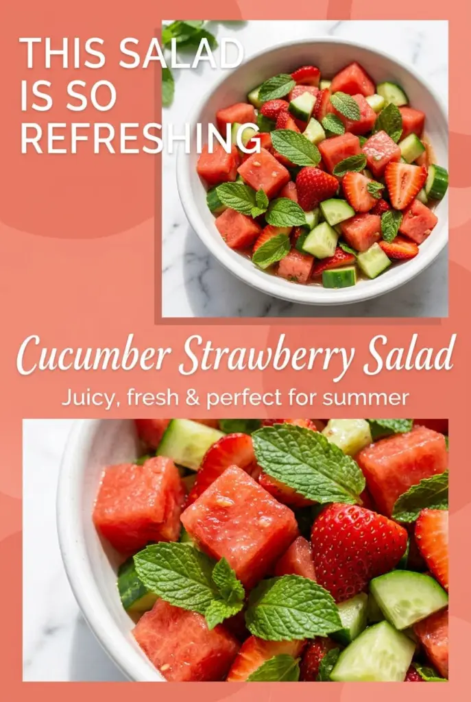 Cucumber Strawberry Salad with Watermelon