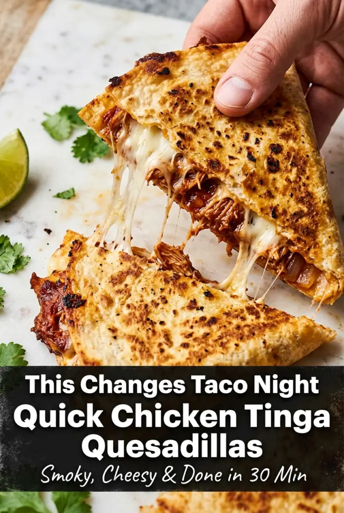 Quick Chicken Tinga Quesadillas