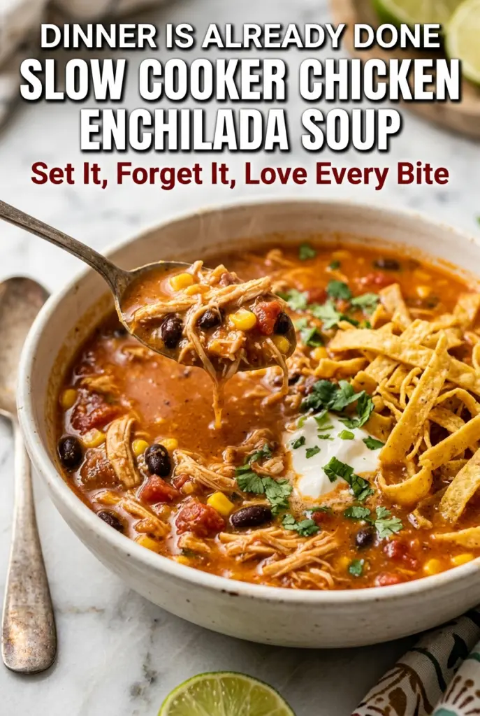 Slow Cooker Chicken Enchilada Soup