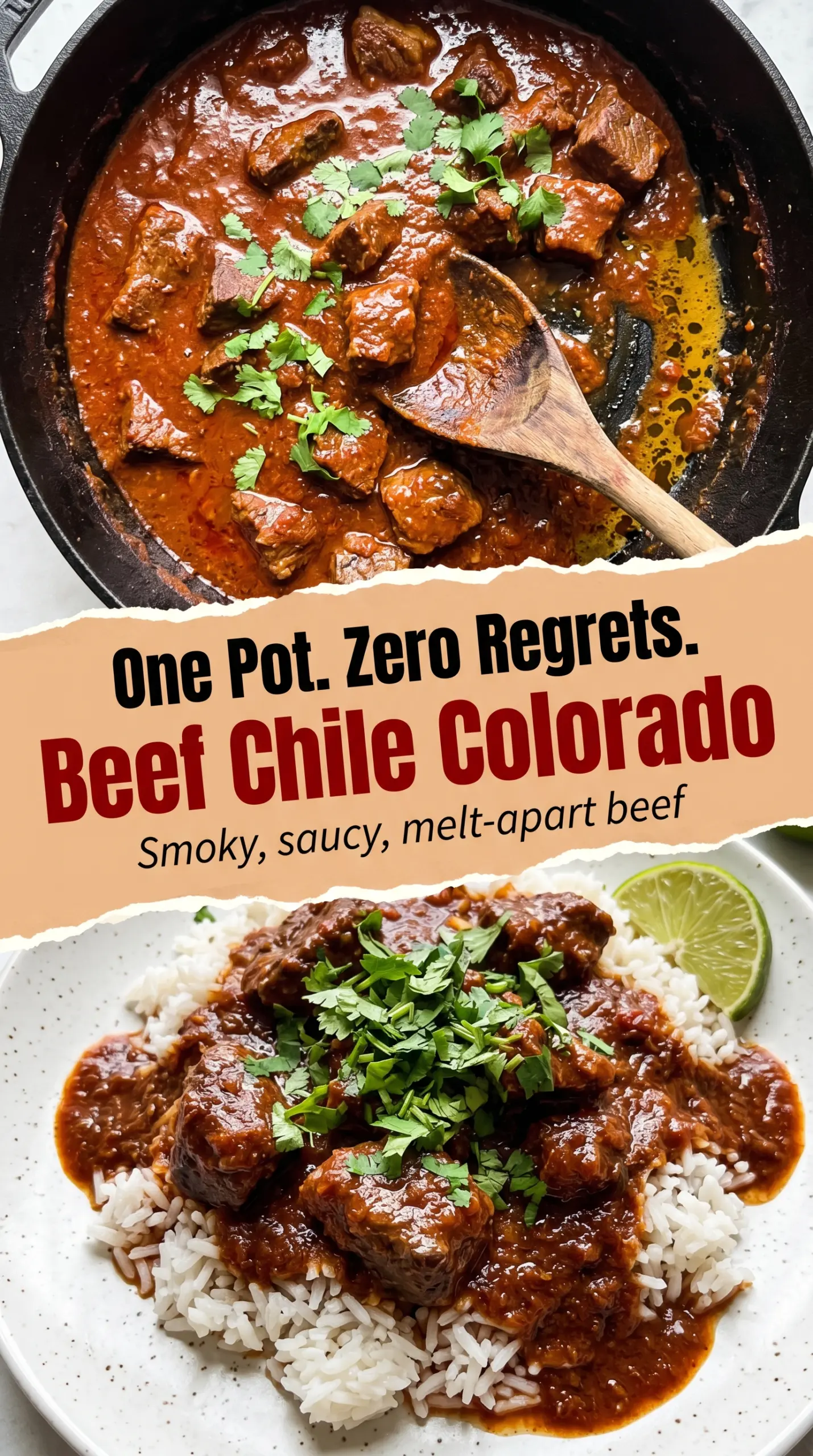 Beef Chile Colorado rich tender saucy