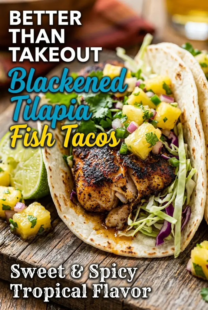 Blackened Tilapia Fish Tacos With Pineapple Salsa