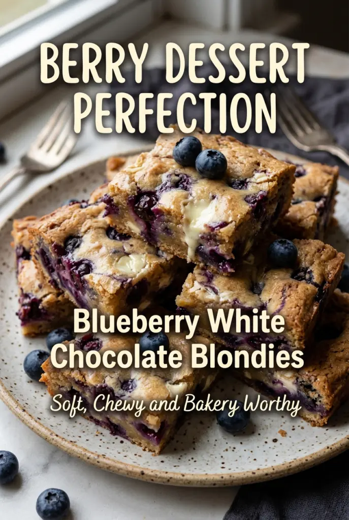 Blueberry White Chocolate Blondies