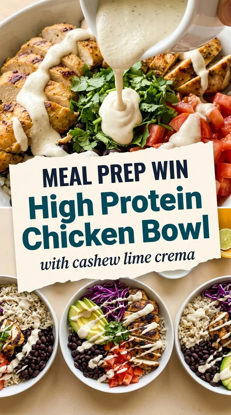 High Protein Chicken Bowl with Cashew Lime Crema