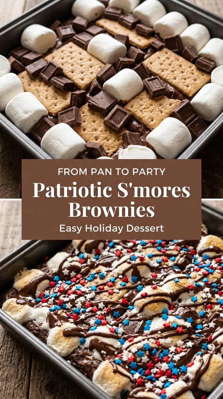 Patriotic S'mores Brownies fudgy gooey festive