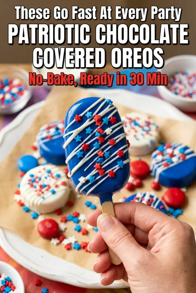 Patriotic Chocolate Covered Oreos