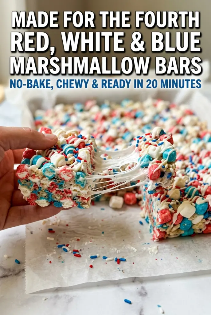 Red, White, and Blue Marshmallow Bars