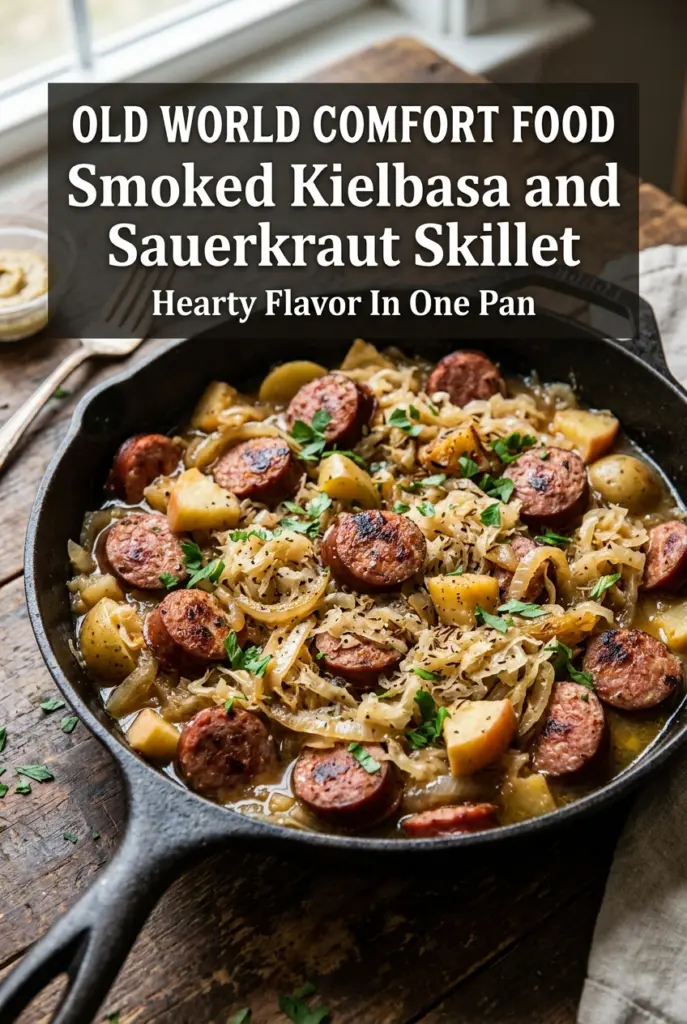 Smoked Kielbasa and Sauerkraut Skillet