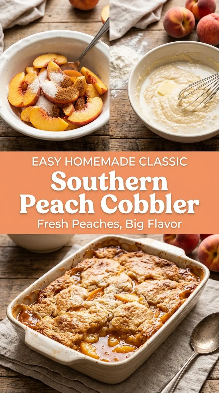 Southern peach cobbler juicy buttery golden