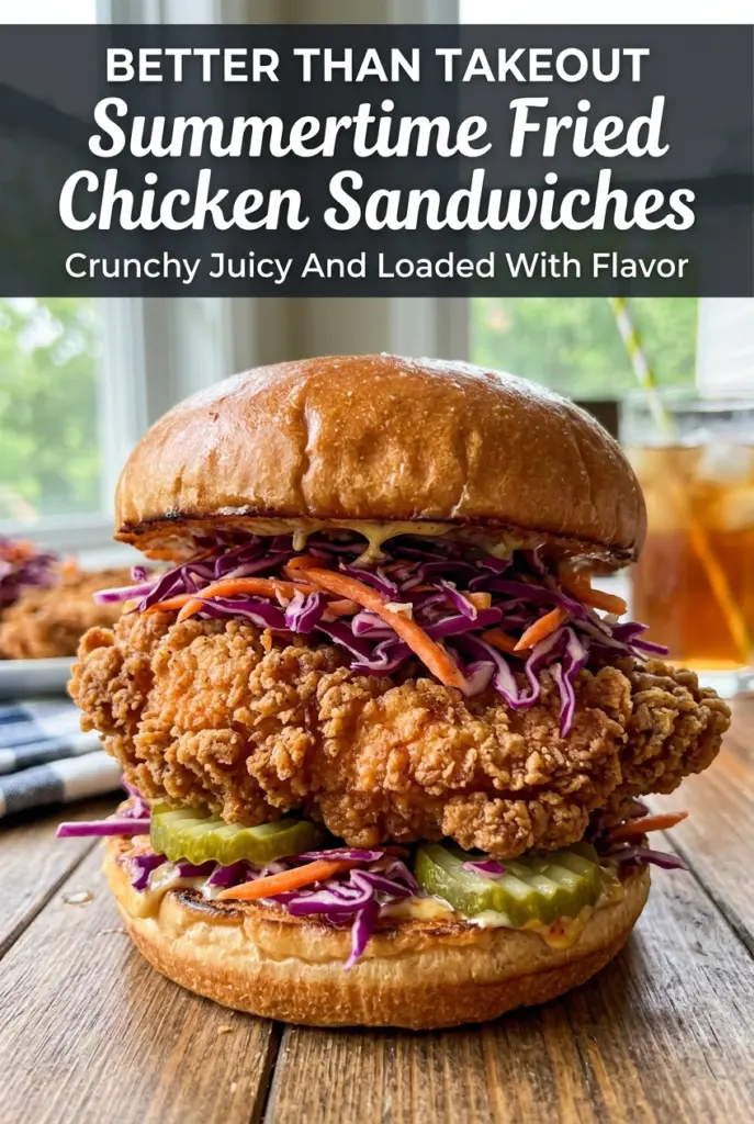Summertime Fried Chicken Sandwiches With Tangy Slaw