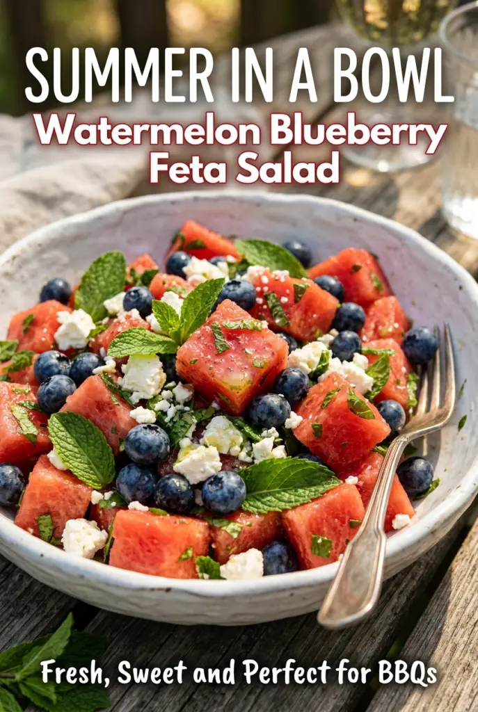 Watermelon Blueberry Feta Salad