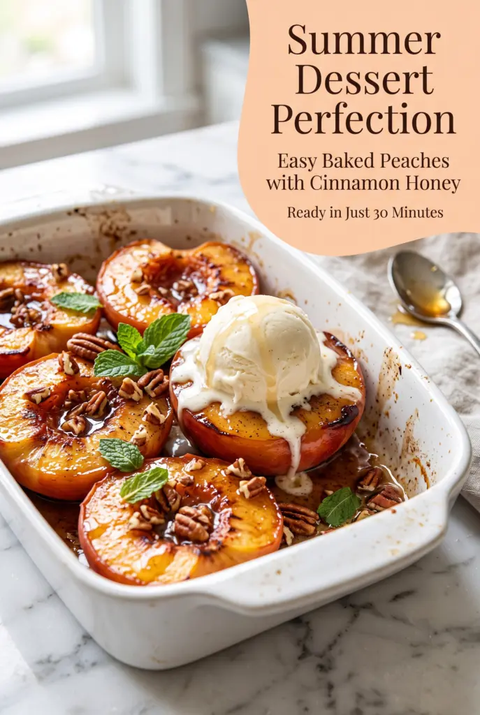 Easy Baked Peaches with Cinnamon Honey