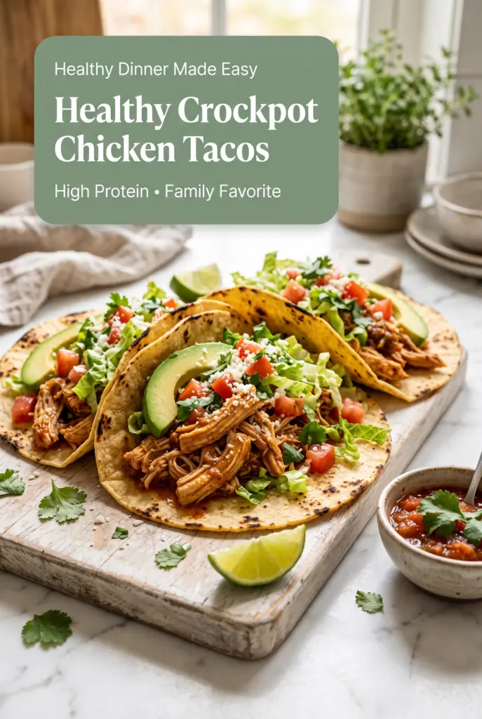 Healthy Crockpot Chicken Tacos