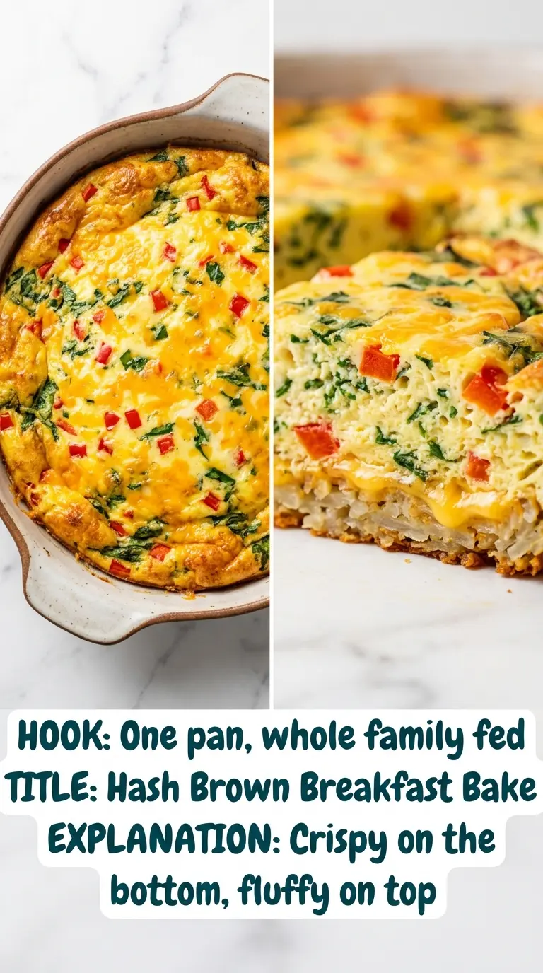 Vegetable Breakfast Casserole with Hash Brown Crust crispy savory fluffy
