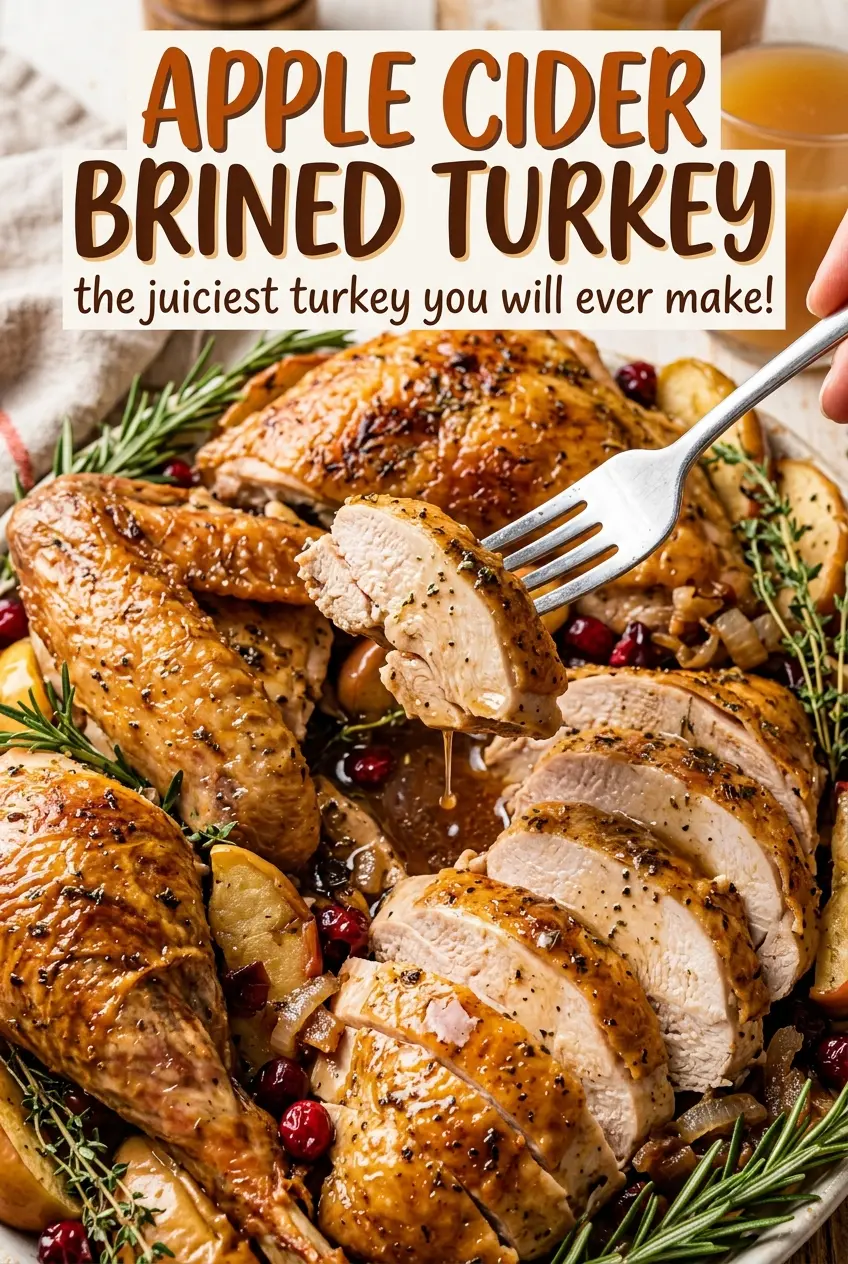 Apple Cider Brined Turkey golden roasted skin