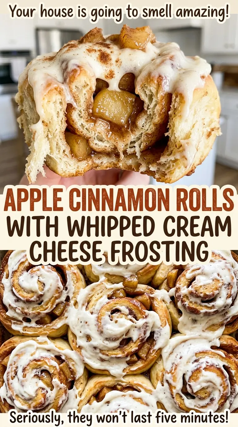 Apple cinnamon rolls with tender cinnamon apple filling