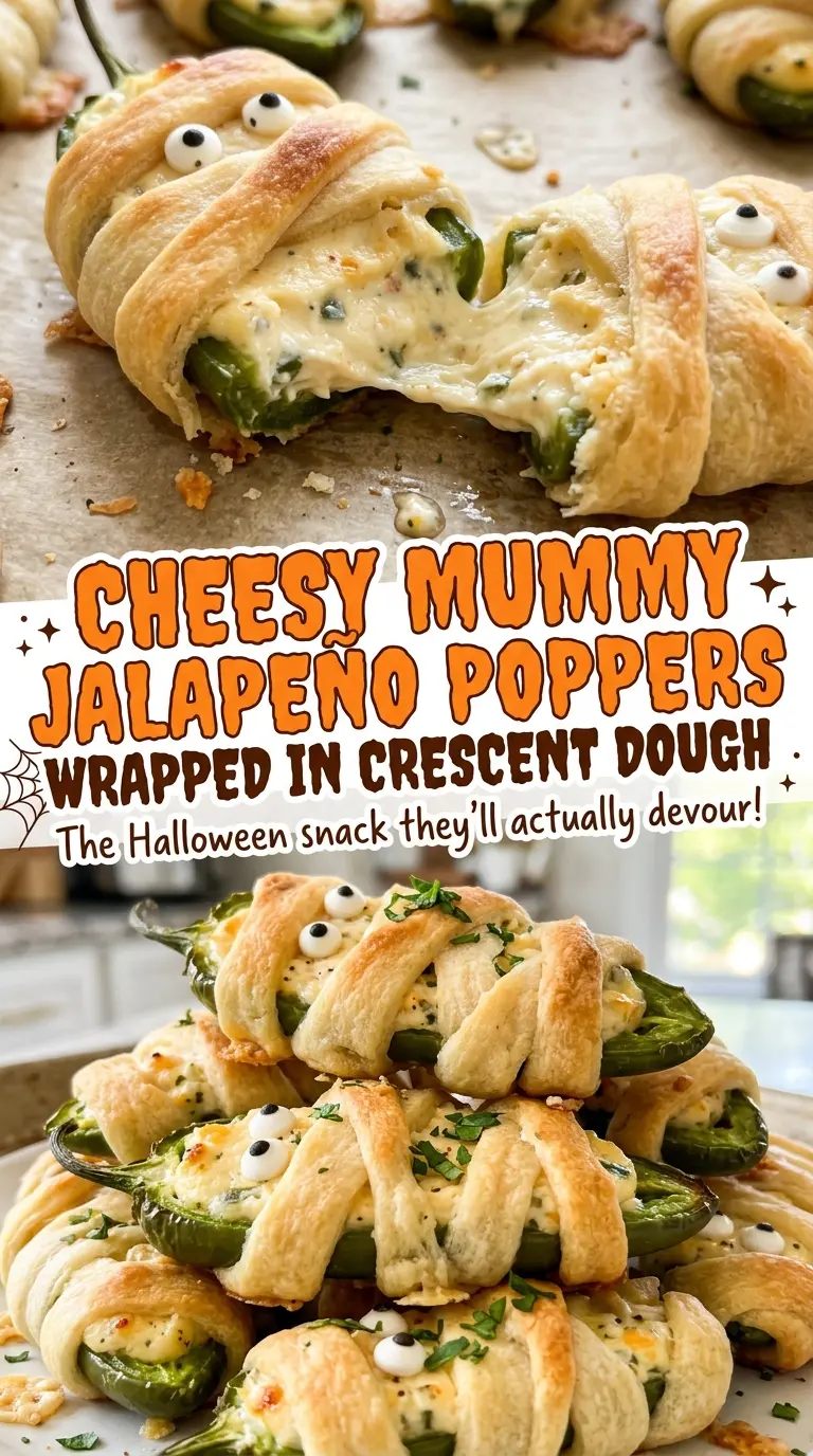 Cheesy mummy jalapeno poppers golden cheesy filling