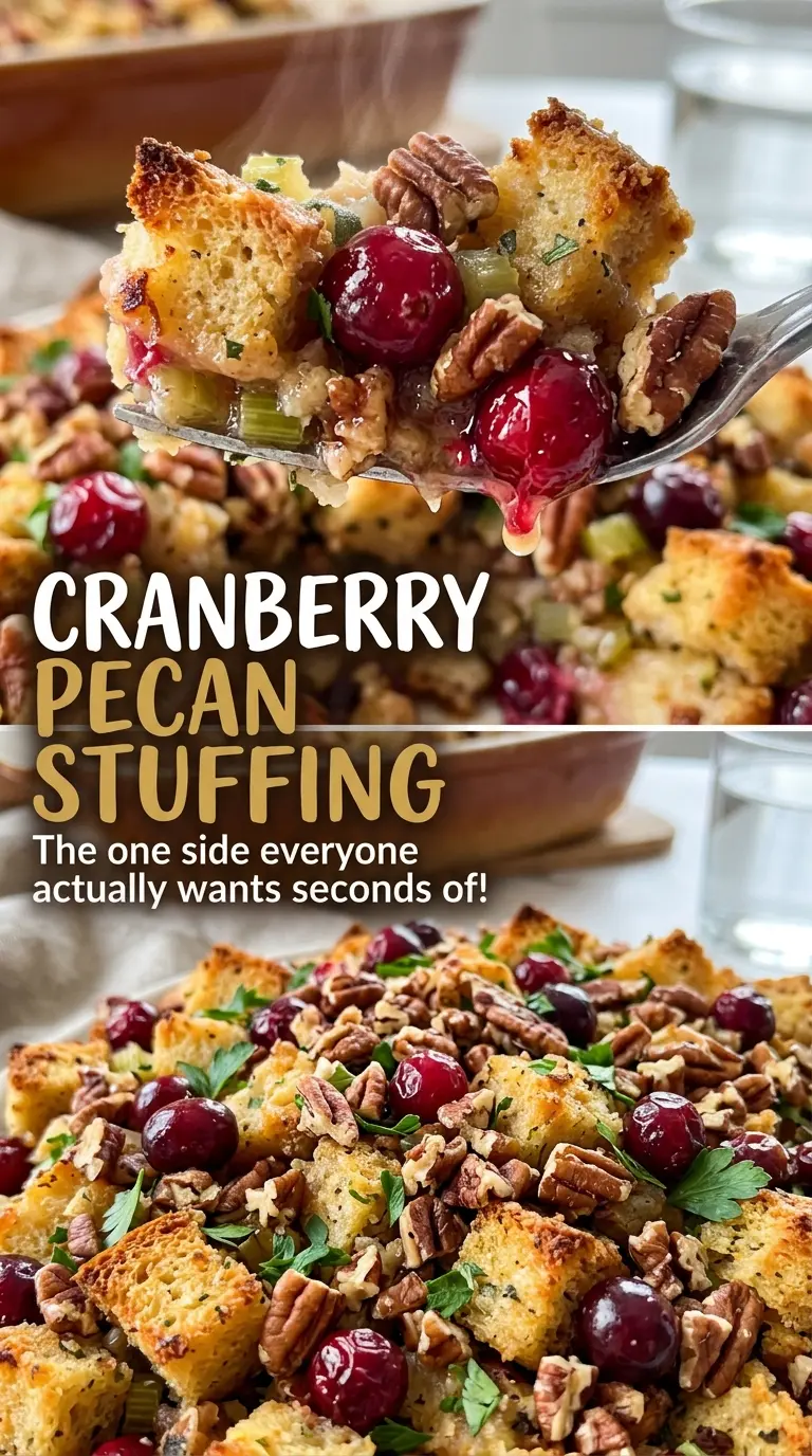 Cranberry Pecan Stuffing cranberry pecan close-up
