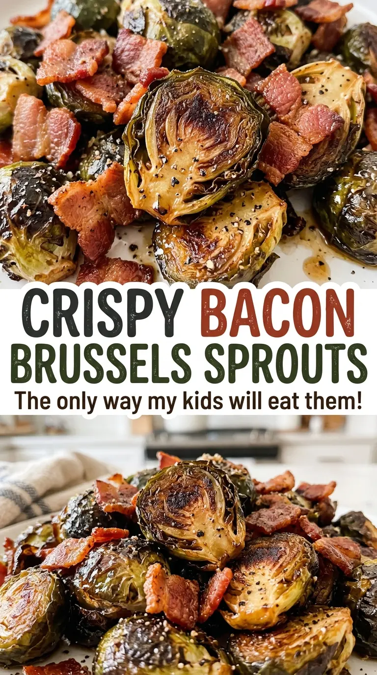 Crispy Bacon Brussels Sprouts with crisp bacon
