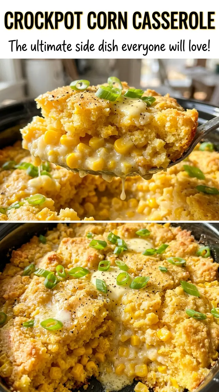 Crockpot Corn Casserole creamy tender corn