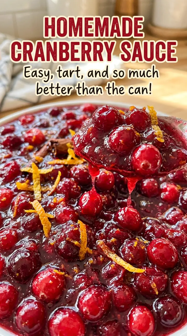 Homemade cranberry sauce chilled tart-sweet