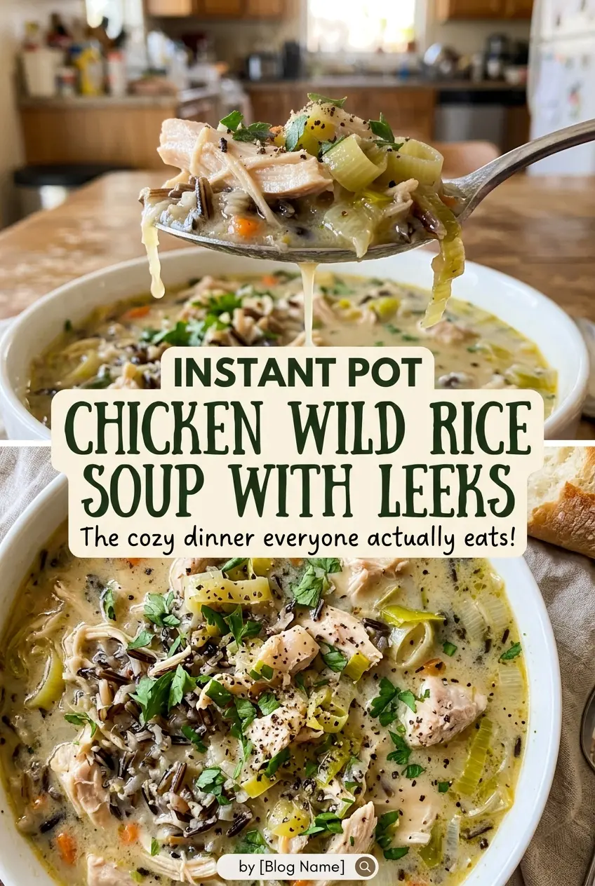 Instant Pot Chicken Wild Rice Soup with Leeks creamy hearty savory